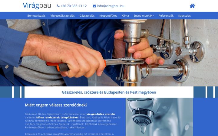 Screenshot di viragbau.hu