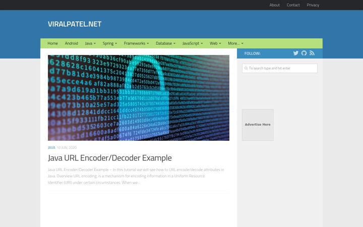 Screenshot of viralpatel.net