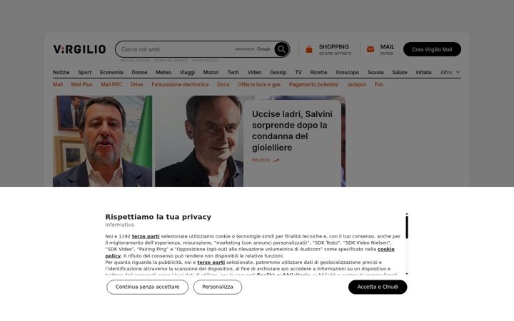 Ekrano kopija virgilio.it