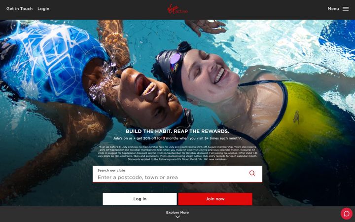 Screenshot of virginactive.co.uk