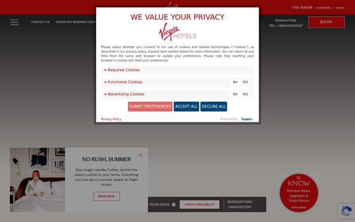 Screenshot of virginhotels.com