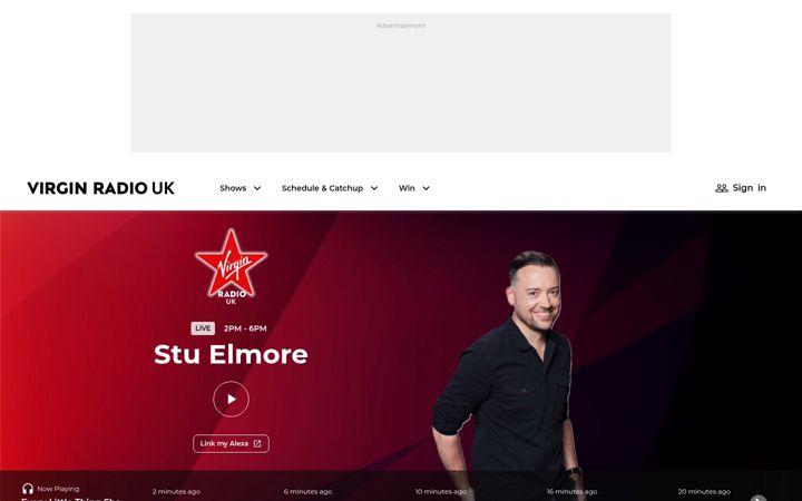 Screenshot of virginradio.co.uk