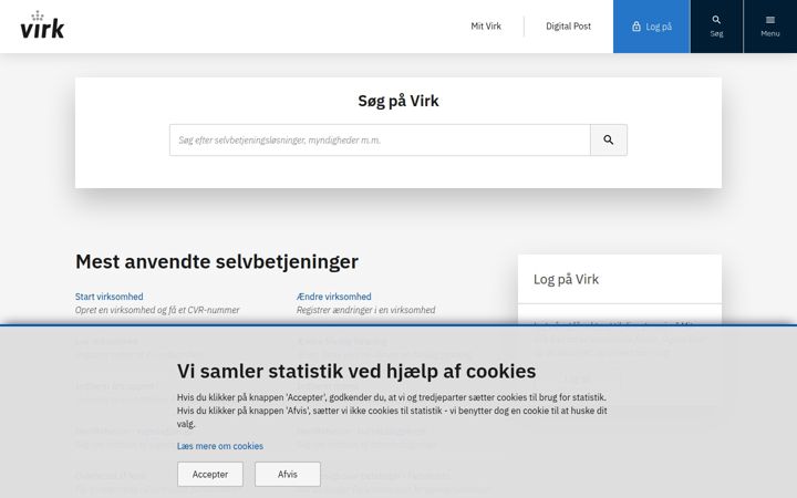Screenshot of virk.dk