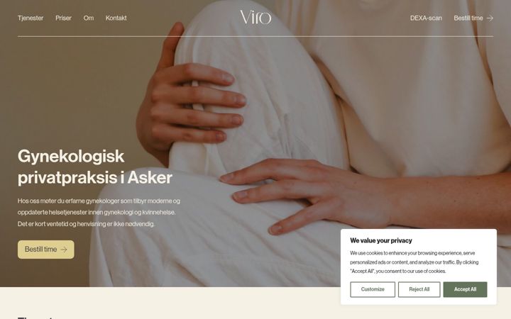 Screenshot di virogynklinikk.no