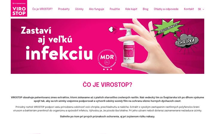Screenshot stránky virostop.info