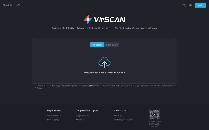 Screenshot of virscan.org