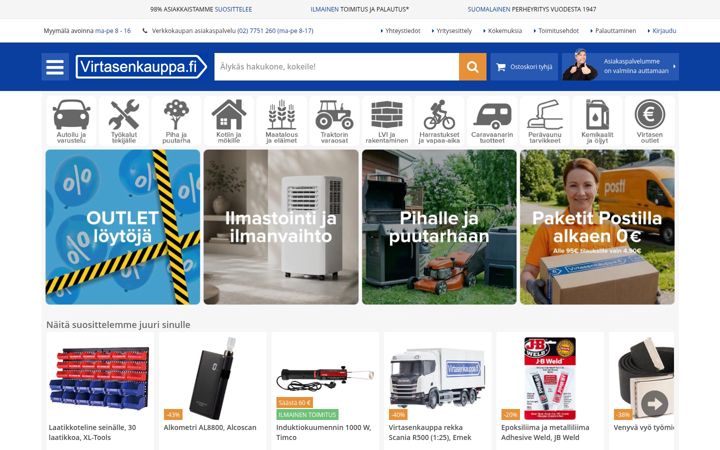 Screenshot of virtasenkauppa.fi