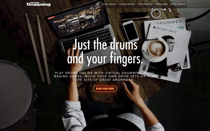 Screenshot of virtualdrumming.com