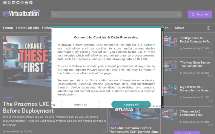 Screenshot of virtualizationhowto.com