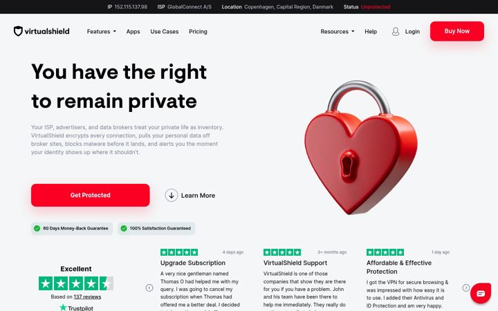 Screenshot of virtualshield.com