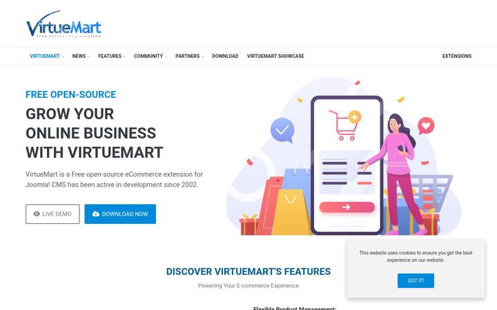 Screenshot of virtuemart.net