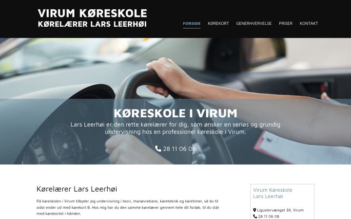 Екранна снимка на virumkoereskole.dk