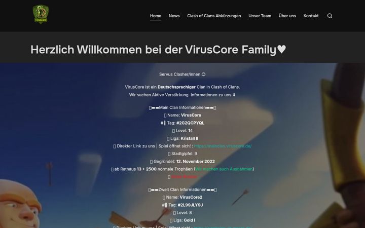 Screenshot of viruscore.de