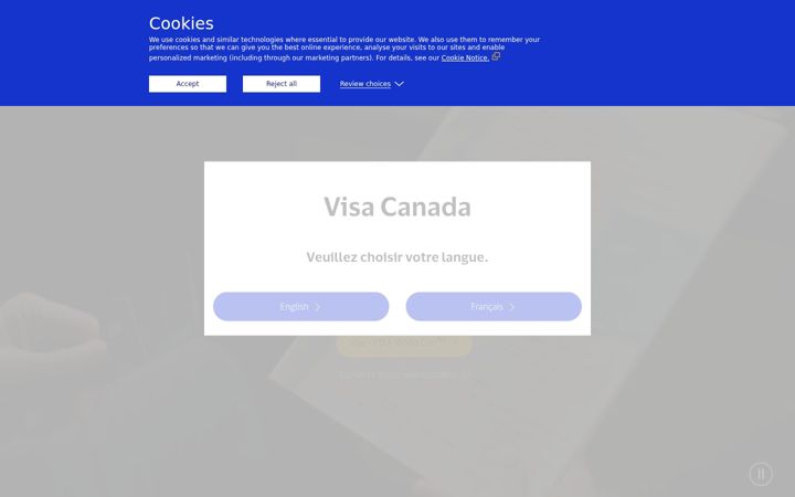 Screenshot of visa.ca