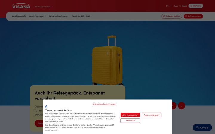 Screenshot of visana.ch