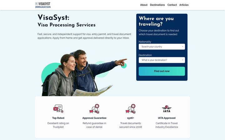 Screenshot του visasyst.com