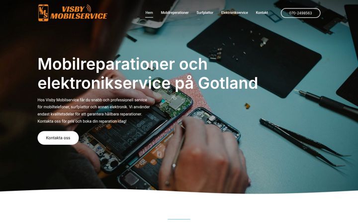 Ekraanipilt saidist visbymobilservice.se