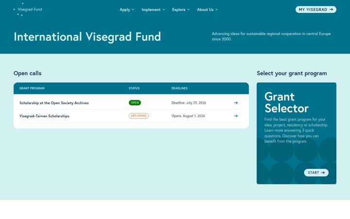 Screenshot of visegradfund.org