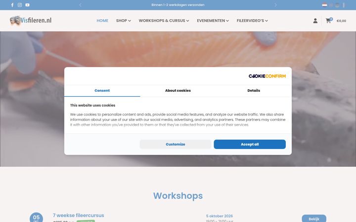 Screenshot of visfileren.nl