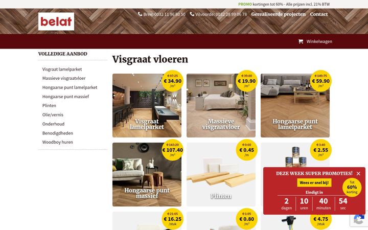 Skjermbilde av visgraat-vloer.be