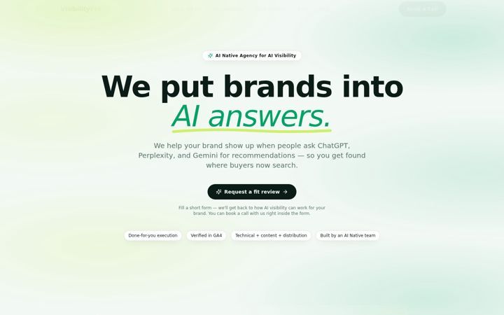 Screenshot of visibilitypro.ai
