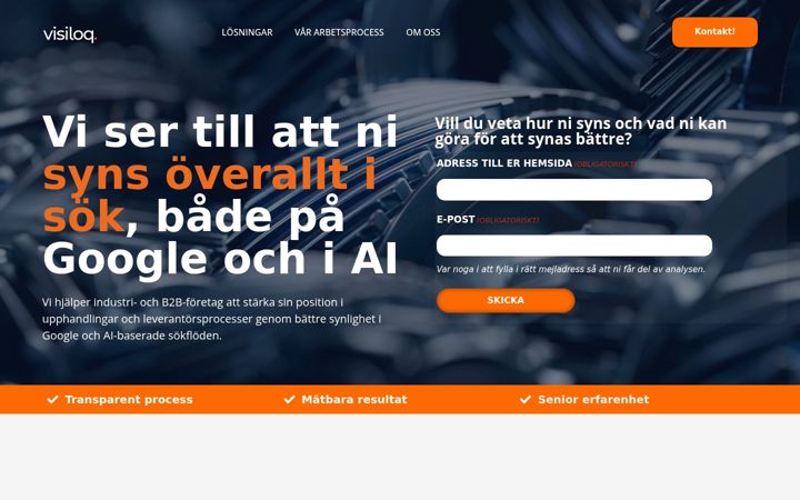 Screenshot of visiloq.se