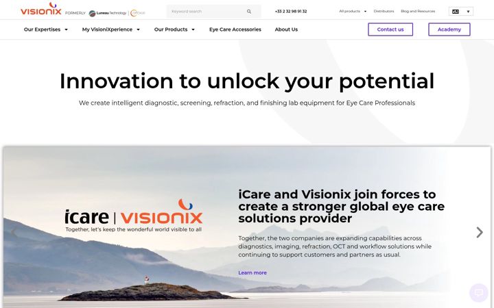 Zrzut ekranu visionix.com