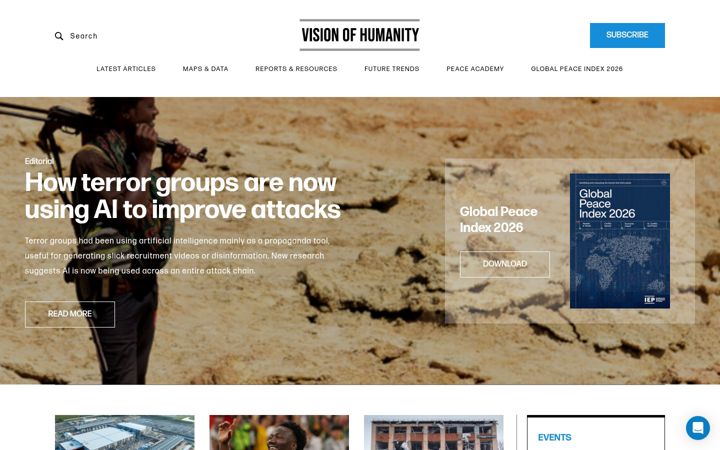 Screenshot von visionofhumanity.org