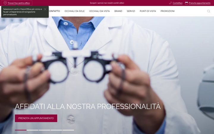 Ekrānuzņēmums no visionottica.it