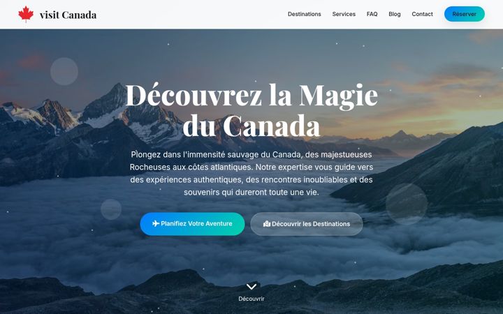 Skærmbillede af visit-canada.us