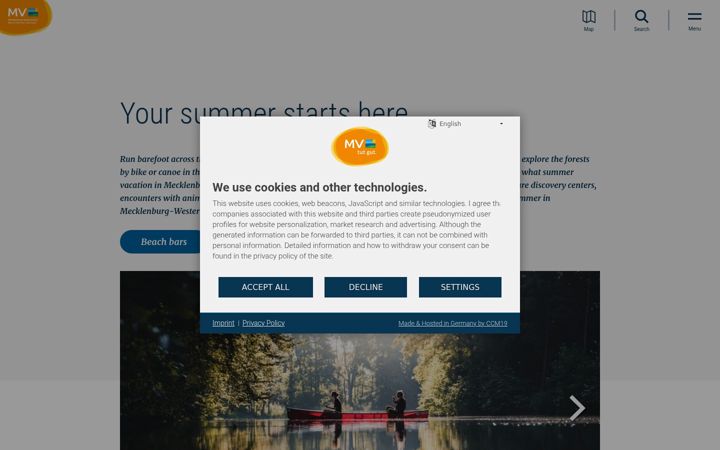 Screenshot of visit-mv.com