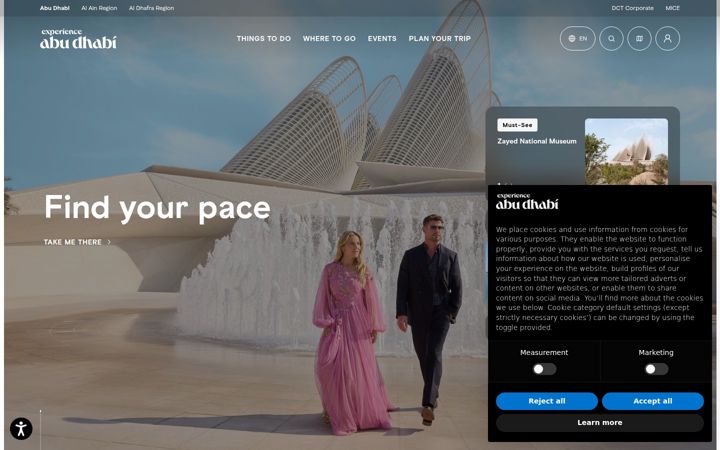 Screenshot of visitabudhabi.ae