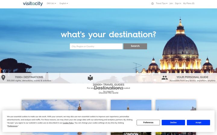 Screenshot of visitacity.com