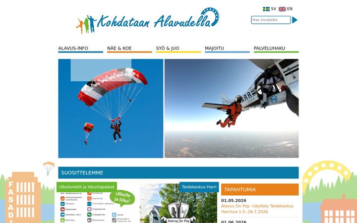 Screenshot van visitalavus.fi