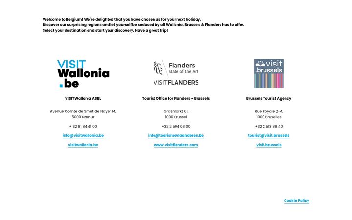 Screenshot of visitbelgium.com