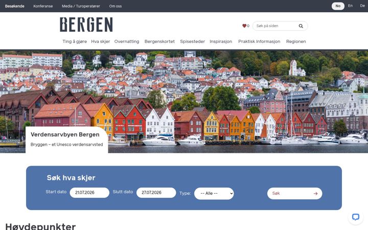 Screenshot of visitbergen.com