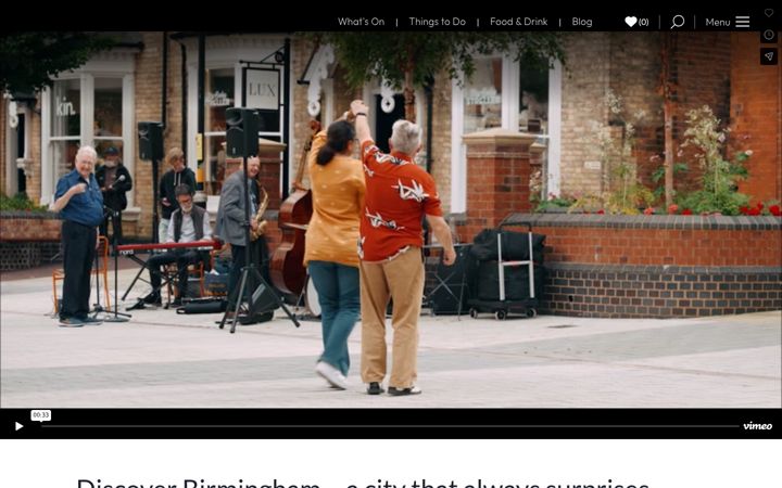 Screenshot of visitbirmingham.com