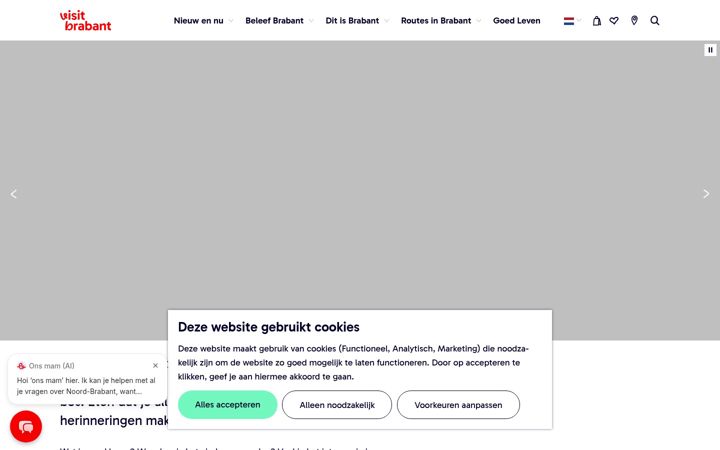Screenshot of visitbrabant.com
