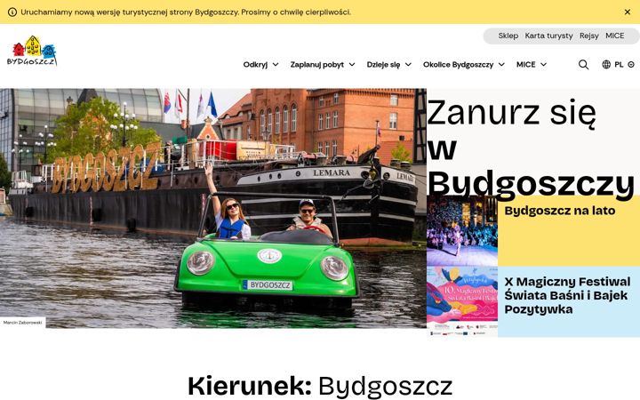 Екранна снимка на visitbydgoszcz.pl