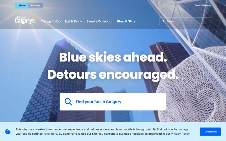Screenshot of visitcalgary.com