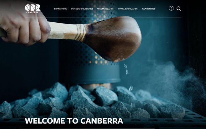 Skærmbillede af visitcanberra.com.au