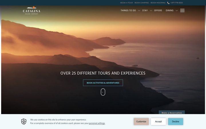Ekrano kopija visitcatalinaisland.com
