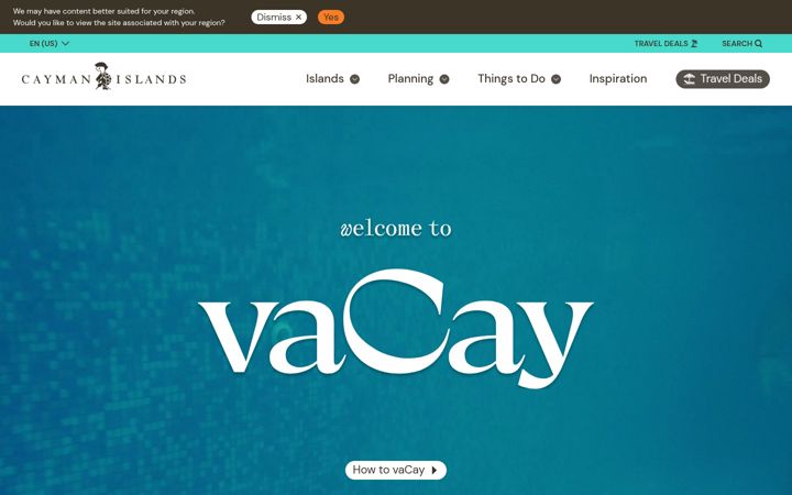 Screenshot of visitcaymanislands.com