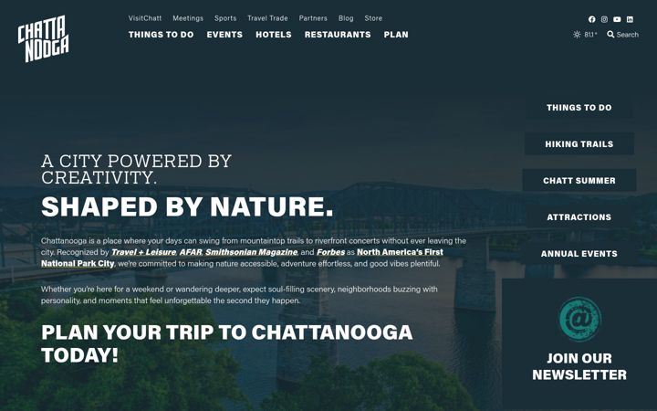 Screenshot of visitchattanooga.com