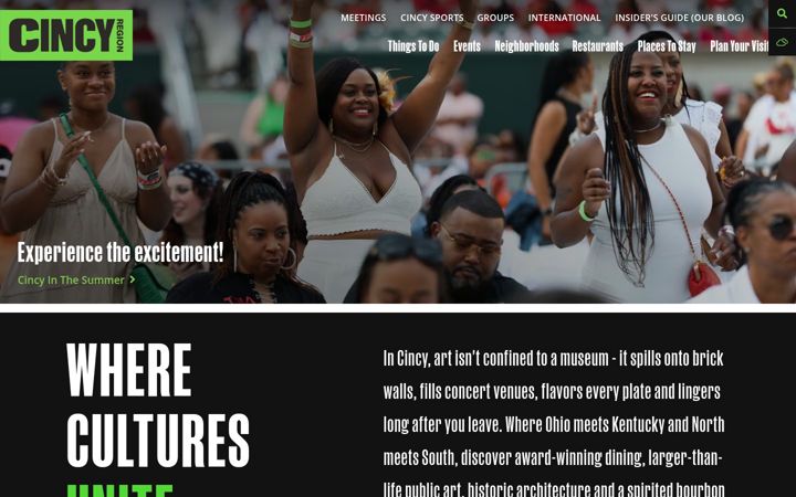 Screenshot of visitcincy.com
