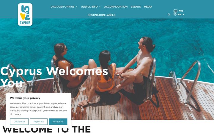 Screenshot of visitcyprus.com