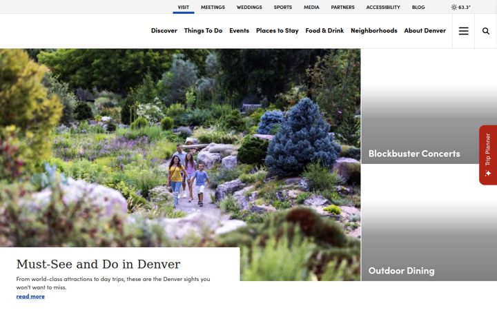 Screenshot of visitdenver.com