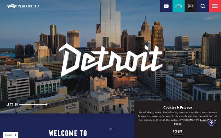 Screenshot of visitdetroit.com