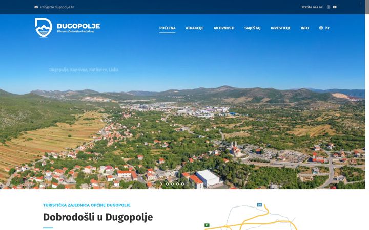 Screenshot of visitdugopolje.com
