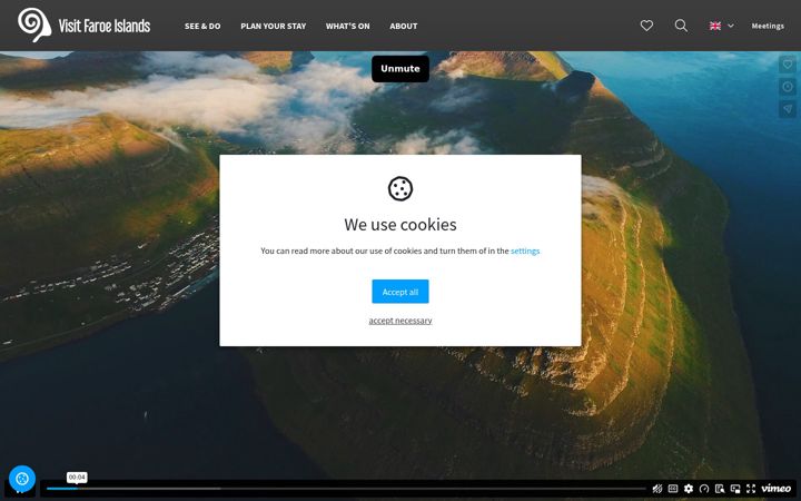 Screenshot of visitfaroeislands.com